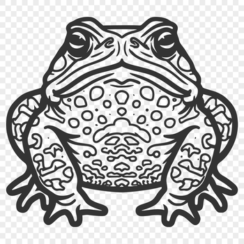 A detailed illustration of a toad's full body, suitable for vector graphics and cutting machine designs.