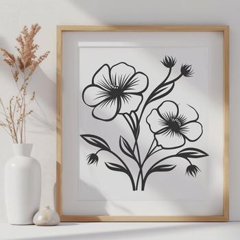 A delicate illustration of a wildflower in bloom, suitable for digital design projects.