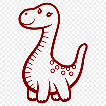 A simple line drawing of a prehistoric brachiosaurus, depicted in its full body form.