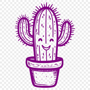 A stylized illustration of a desert plant, ideal for gardening design projects.
