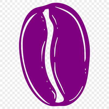 A stylized illustration of a coffee bean in vector format.