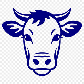 A high-quality illustration of a cow's head with realistic features.