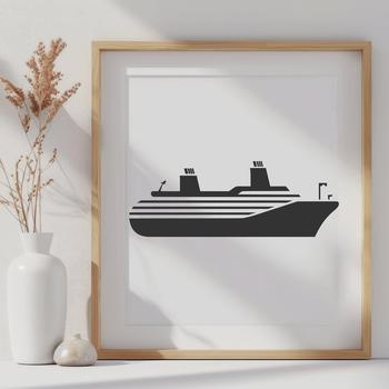 A large nautical vessel on the ocean, designed for vacation travel.