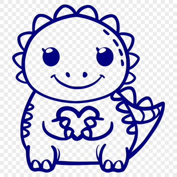 Illustrative depiction of a small prehistoric dinosaur with a rounded body and short legs.