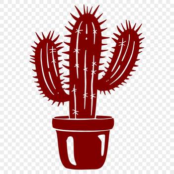 A detailed illustration of a desert plant with sharp spines, suitable for graphic design projects.