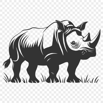 A high-quality vector graphic of a rhino, suitable for digital designs and crafts.