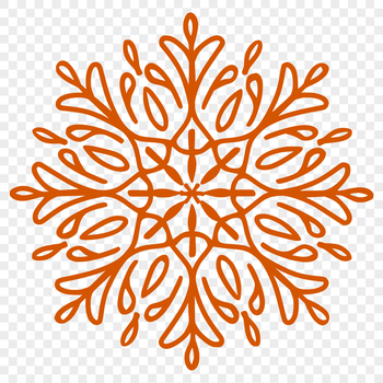 A delicate white snowflake design made up of intricate geometric patterns and lines.