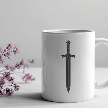 A high-quality digital illustration of a medieval-style sword, suitable for vector graphic designs.