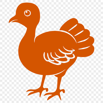 SVG illustration of a full-body turkey, commonly found on farms during the Christmas season.