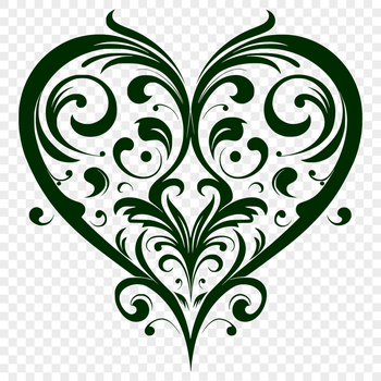 Ornate heart shape with intricate design details.