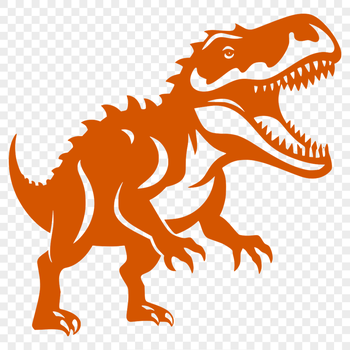 A prehistoric T-Rex standing on all fours, its body fully formed with skin texture details.