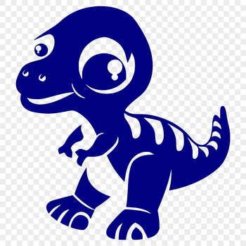 A simple line drawing of a baby Tyrannosaurus Rex dinosaur in full body pose.