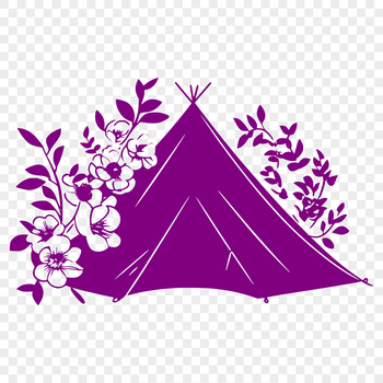 Simple tent illustration for outdoor activities like camping and hiking.