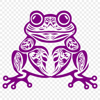 An ornate vector design featuring a toad animal.