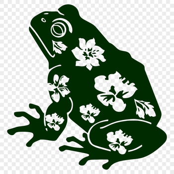A detailed illustration of a full-body toad in a floral setting.