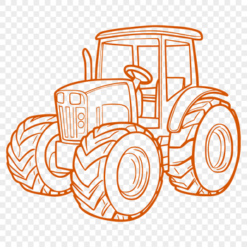 A detailed illustration of a farm vehicle, specifically a tractor, designed as vector art.