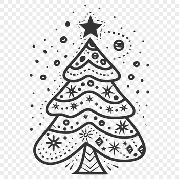 A vector graphic representation of a Christmas tree for decorative purposes in digital designs.