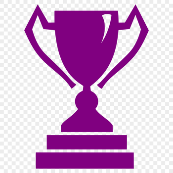 A 2D illustration of a silver sports trophy with a sleek design, suitable for vector art and clipart.