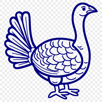 An SVG vector art depiction of a domesticated wild turkey for commercial or personal use.