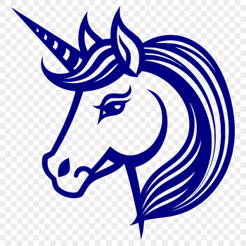 A digital illustration of a mythical creature with a horse's body and a single horn on its forehead.