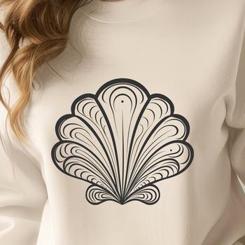A hand-drawn illustration of a seashell in vector format.