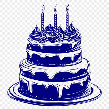 Illustrative design of a birthday cake, suitable for digital cutting machines like Cricut or laser cutters.