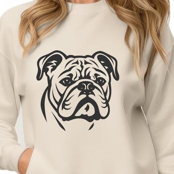 A detailed vector illustration of a bulldog's head, suitable for personal or commercial use in various design applications.