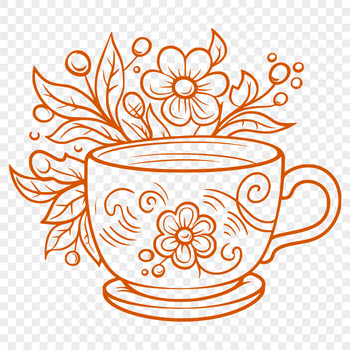 A simple illustration of a cup with a rounded body and handle, suitable for vector art designs.