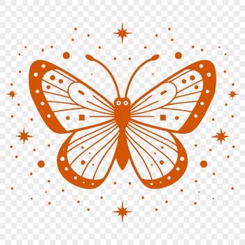 Colorful butterfly with intricate details, suitable for digital designs and crafts.