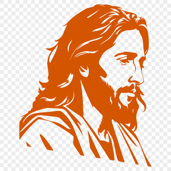 A high-quality digital representation of a religious figure's head in an SVG format.