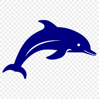 A detailed, full-body illustration of a dolphin, suitable for vector art design.