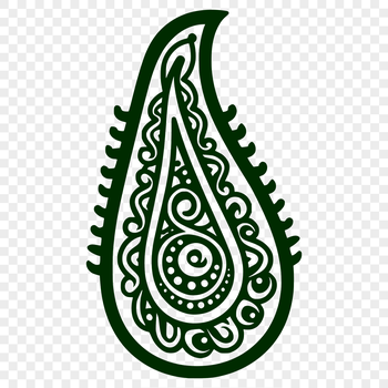 A stylized ornate paisley design for graphic projects.