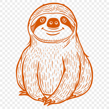 A high-resolution vector illustration of a sloth's full body, suitable for various design applications.