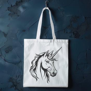 A fantasy creature with a horse's body and single horn protruding from its head, commonly featured in fairy tales.