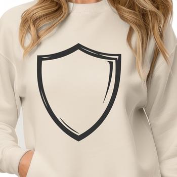 A graphic representation of a shield, designed as a vector image for editing and customizing.