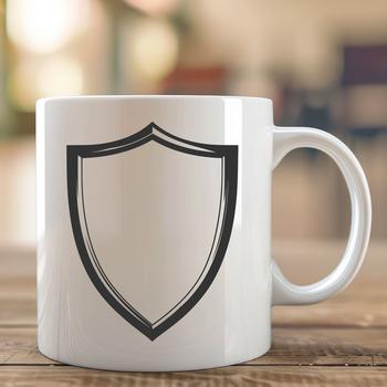 A detailed illustration of a shield with a geometric pattern, suitable for vector design and cutting machine projects.