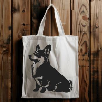 A full body illustration of a Welsh Corgi sitting on its haunches, ideal for pet owners and animal enthusiasts.