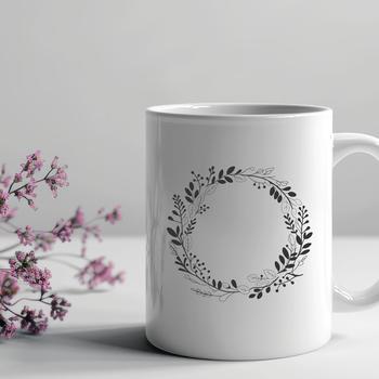 A customizable SVG illustration of a floral wreath, suitable for various applications.
