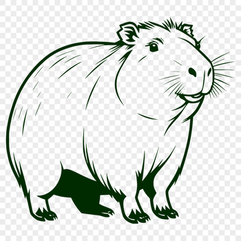 An SVG graphic of a capybara, suitable for use in vector art designs and commercial projects.