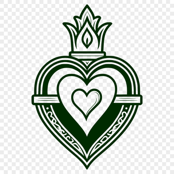 A detailed illustration of the Sacred Heart, suitable for vector art and design projects.