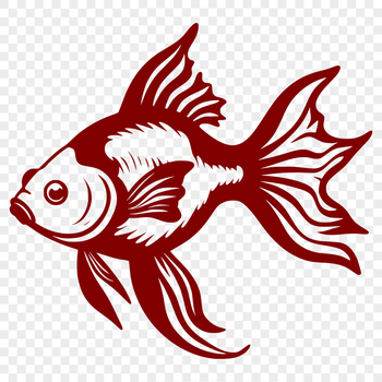 A simple illustration of a goldfish, created as vector art.
