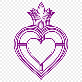 Vector illustration of the Sacred Heart, suitable for religious and decorative purposes.