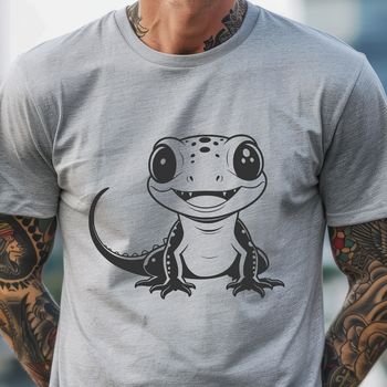 An SVG graphic representation of a salamander with detailed lines and shapes.