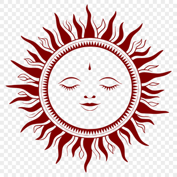 A simple vector illustration of the sun in a circular shape with rays extending outwards.