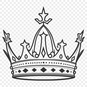 A royalty-free digital illustration of a gold-plated crown in vector format.