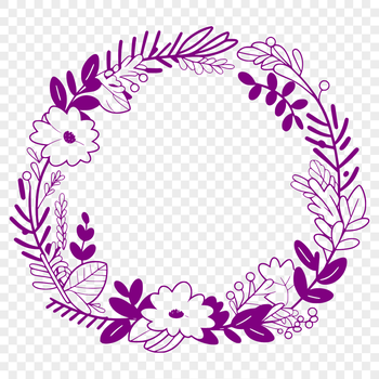 A hand-drawn floral wreath design in vector format, suitable for various digital applications.
