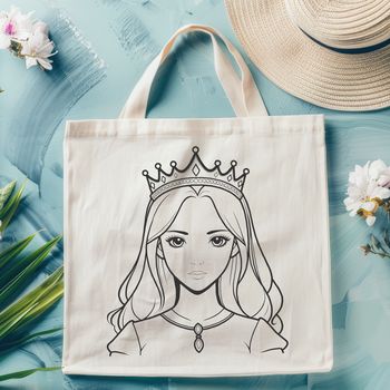A young female character in royal attire, designed as a vector graphic for digital use.