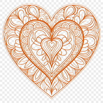 A detailed mandala heart design created as an SVG file for various digital applications.