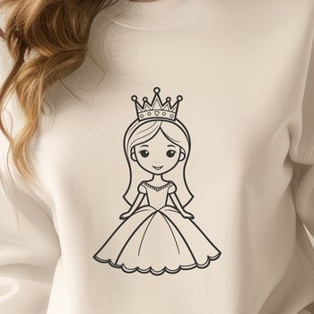 Female royalty character designed as a vector image.
