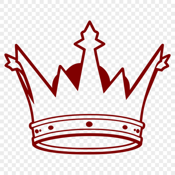 A simple crown design made from interlocking lines and shapes.